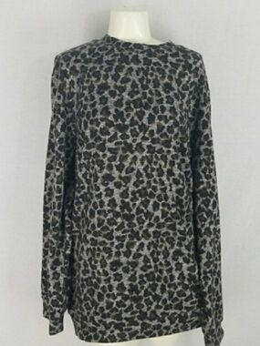 Topshop Gray and Brown Leopard Print Tunic Top